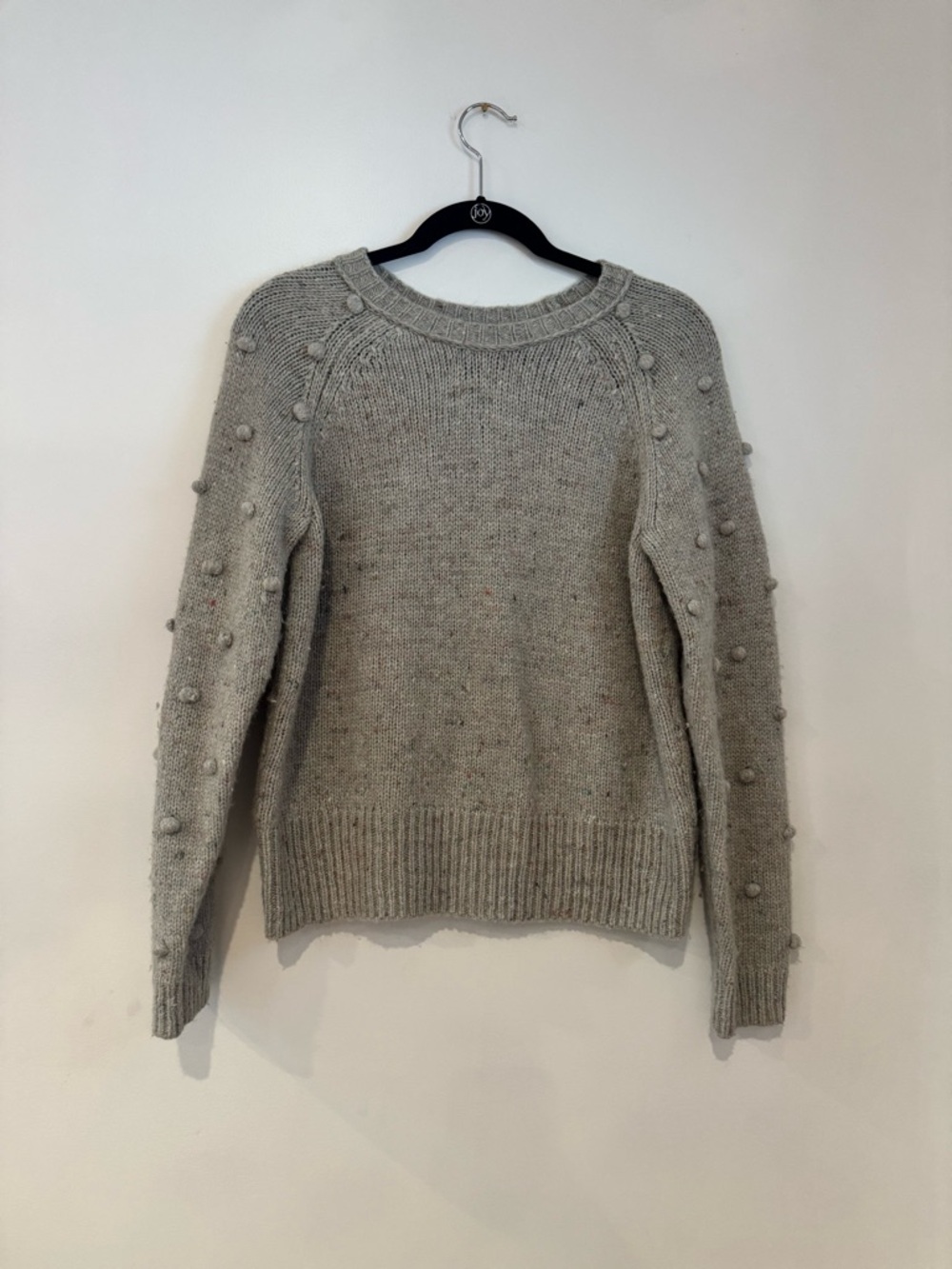 Madewell classic Pom-Pom Crewneck Sweater - Light Gray